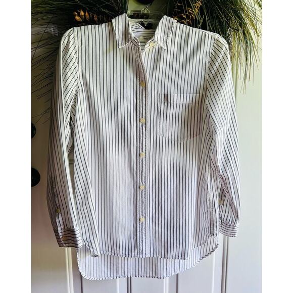 Not For Sale-Madewell Shirt in Dalton Stripe White & Blue Button Up Small - Picture 4 of 17